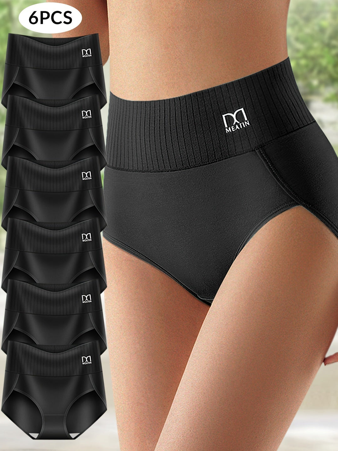 Lot de 6 culottes hautes respirantes et confortables avec maintien abdominal