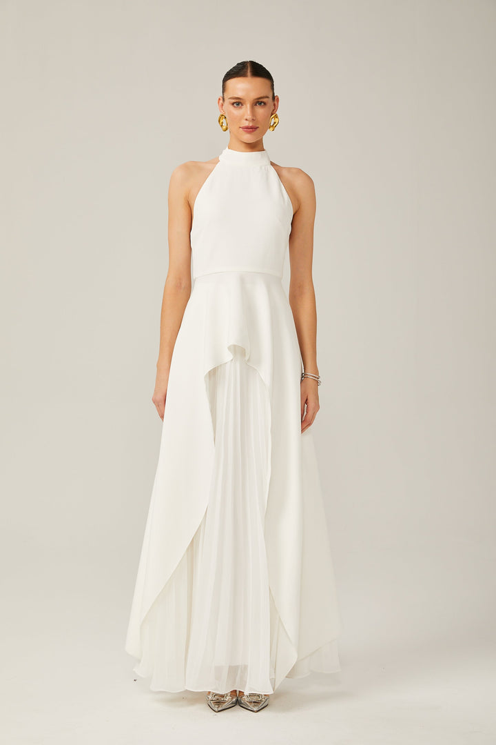 Inés | Robe longue à plusieurs épaisseurs encolure licou