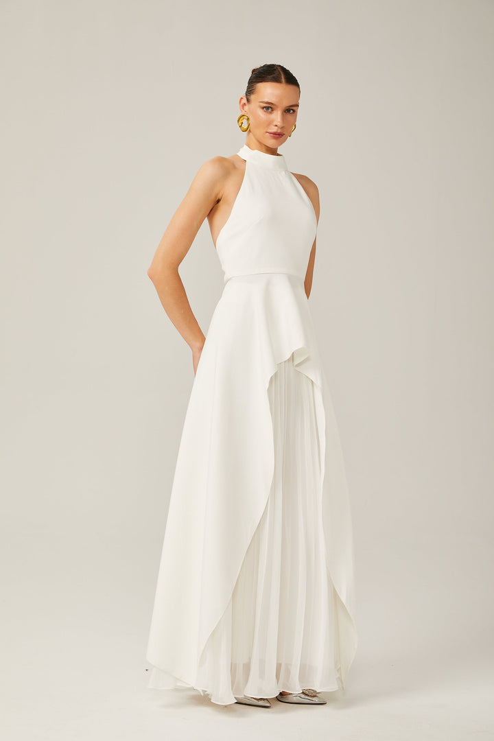 Inés | Robe longue à plusieurs épaisseurs encolure licou