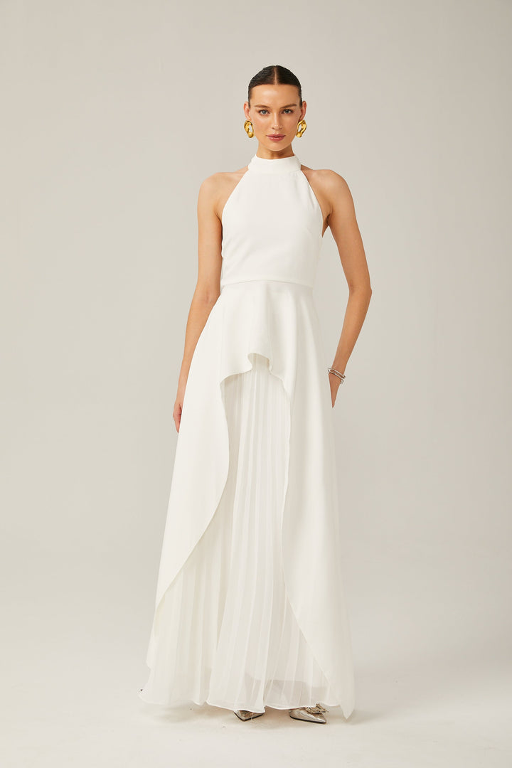 Inés | Robe longue à plusieurs épaisseurs encolure licou