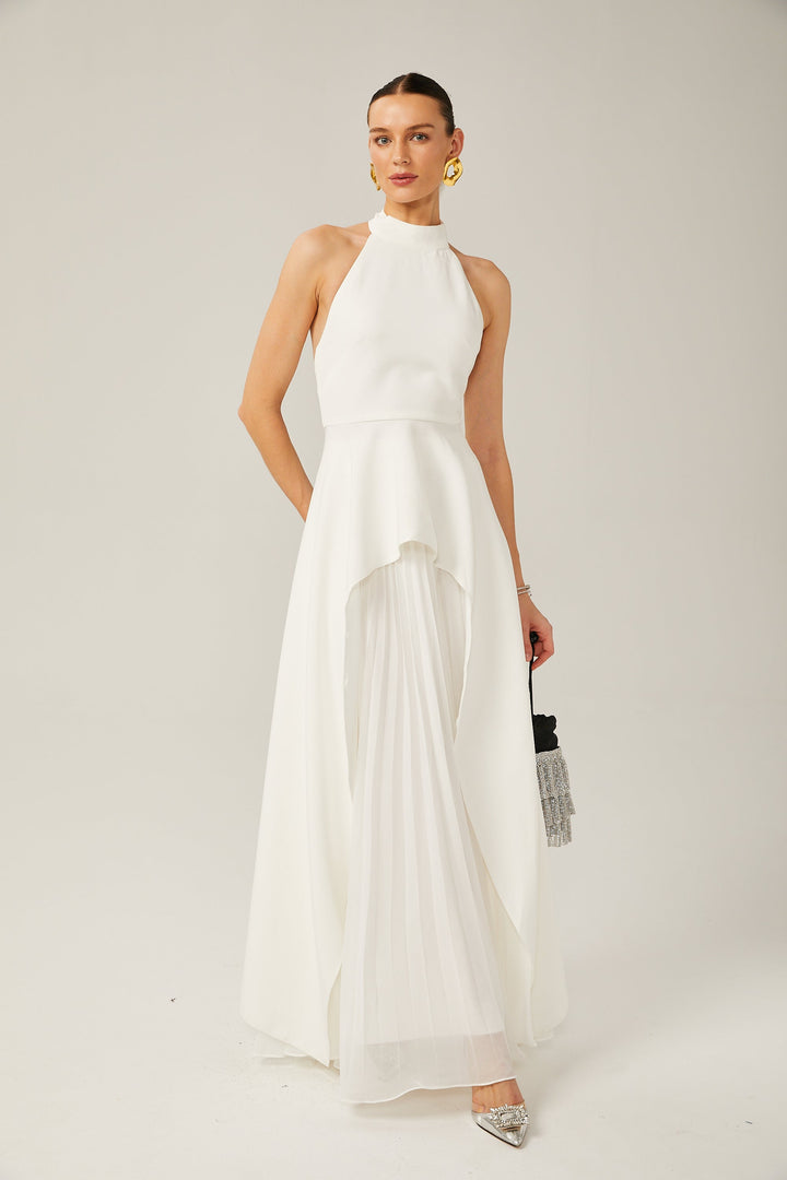 Inés | Robe longue à plusieurs épaisseurs encolure licou