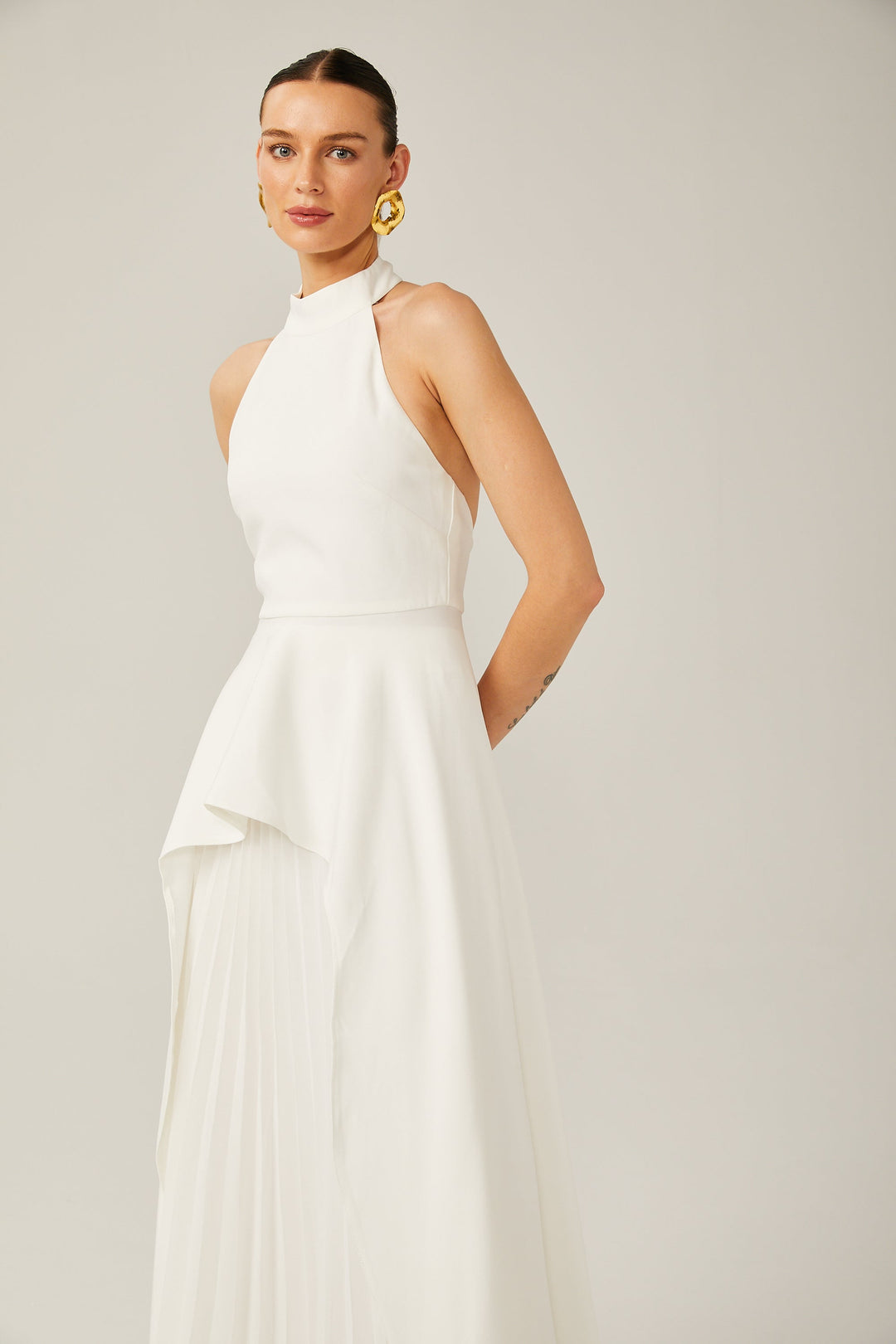 Inés | Robe longue à plusieurs épaisseurs encolure licou