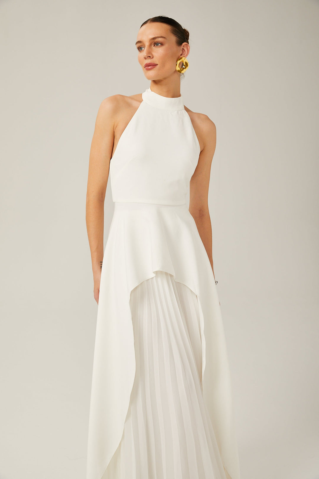 Inés | Robe longue à plusieurs épaisseurs encolure licou