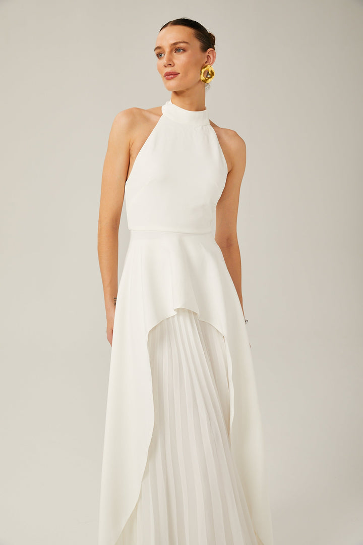 Inés | Robe longue à plusieurs épaisseurs encolure licou