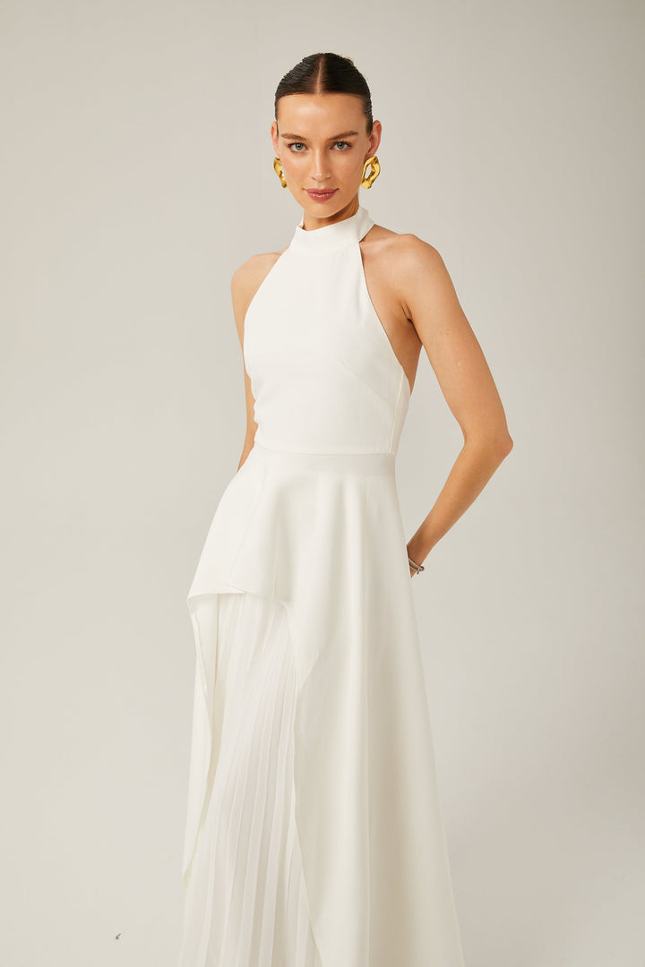 Inés | Robe longue à plusieurs épaisseurs encolure licou