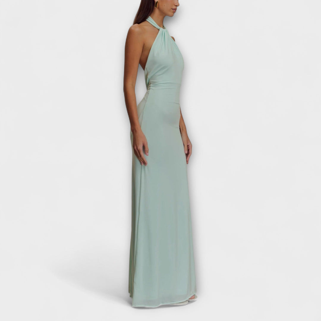 Lagoon - Robe Maxi Slinky à Col Halter