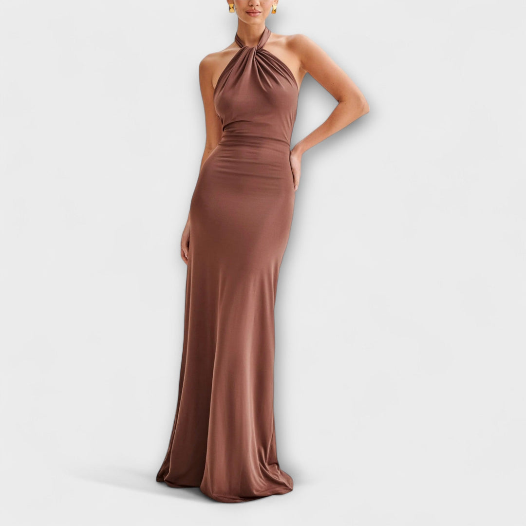 Lagoon - Robe Maxi Slinky à Col Halter
