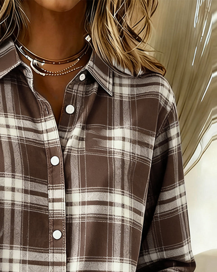 Lysandre | Chemise à Motif Carreaux et Col Notched