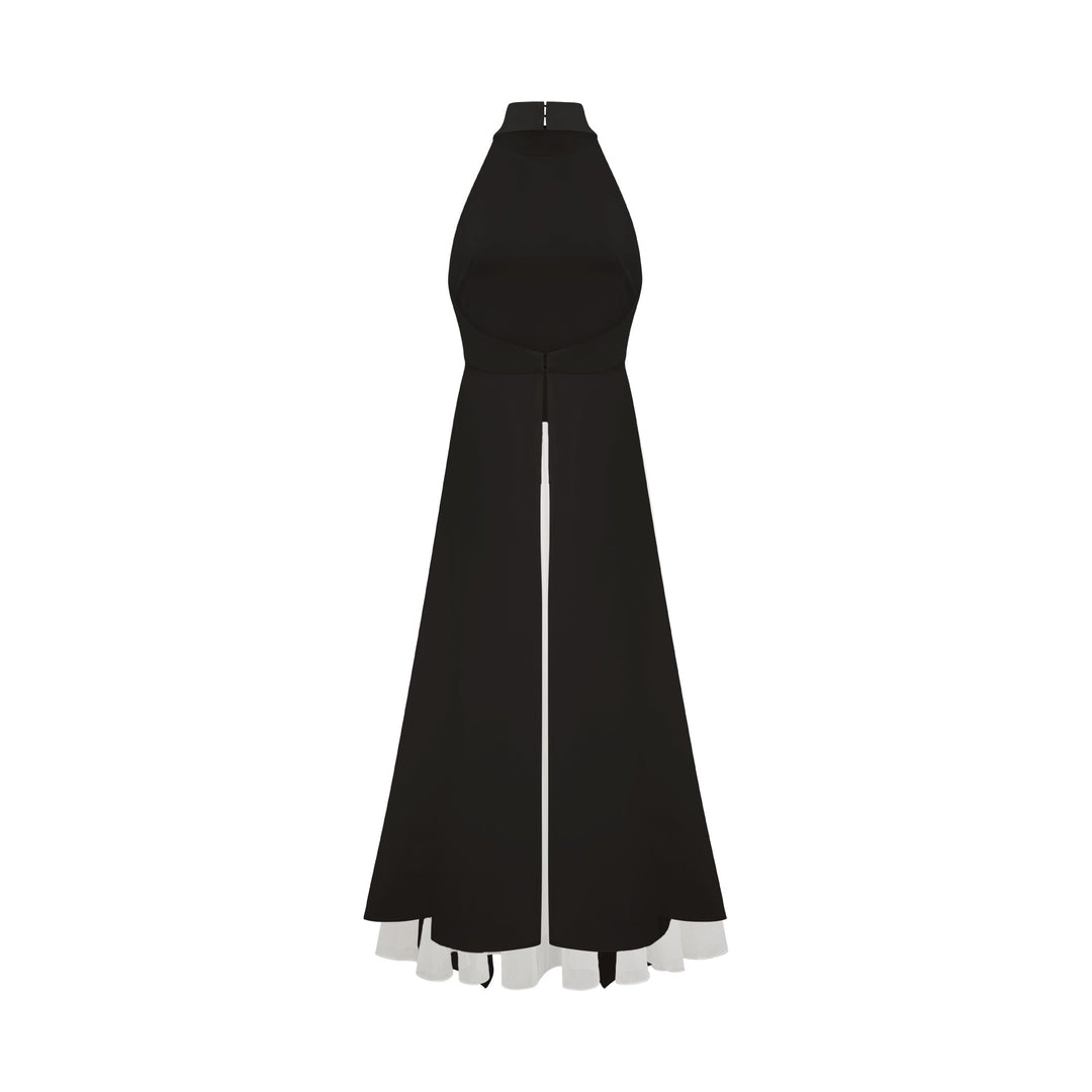 Inés | Robe longue à plusieurs épaisseurs encolure licou