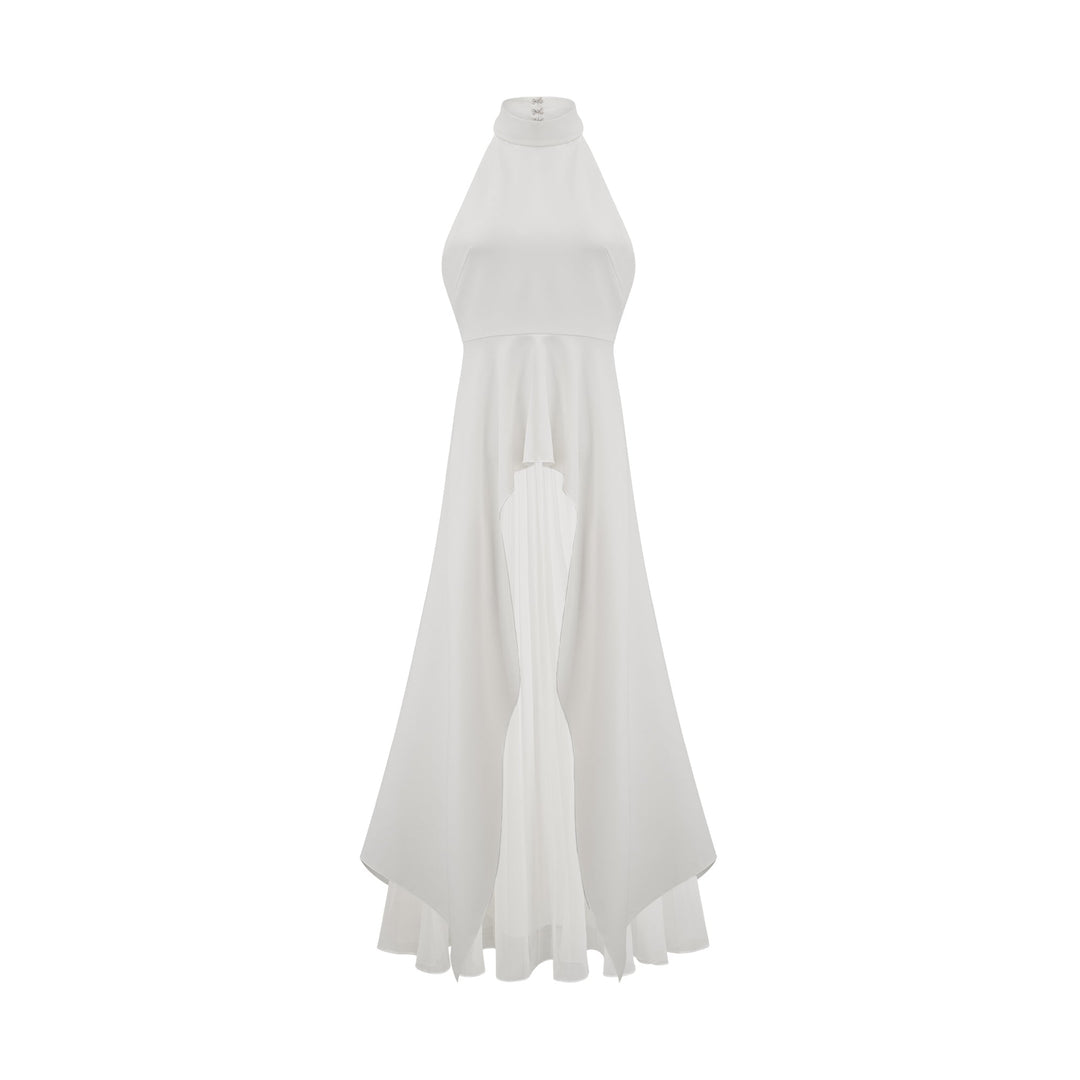 Inés | Robe longue à plusieurs épaisseurs encolure licou