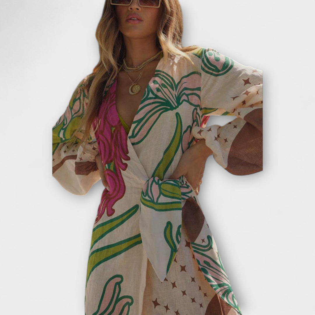 Tracey - Robe Maxi Tunique à Nœud