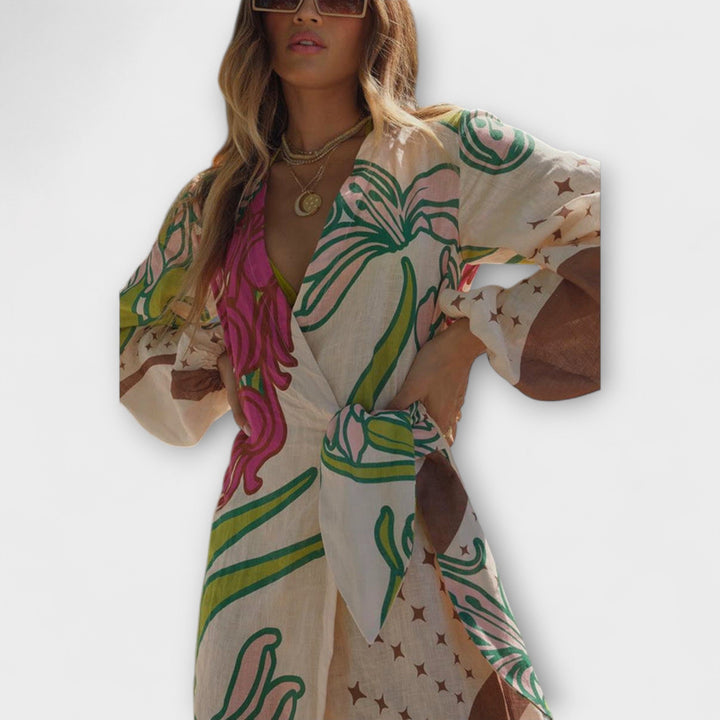 Tracey - Robe Maxi Tunique à Nœud