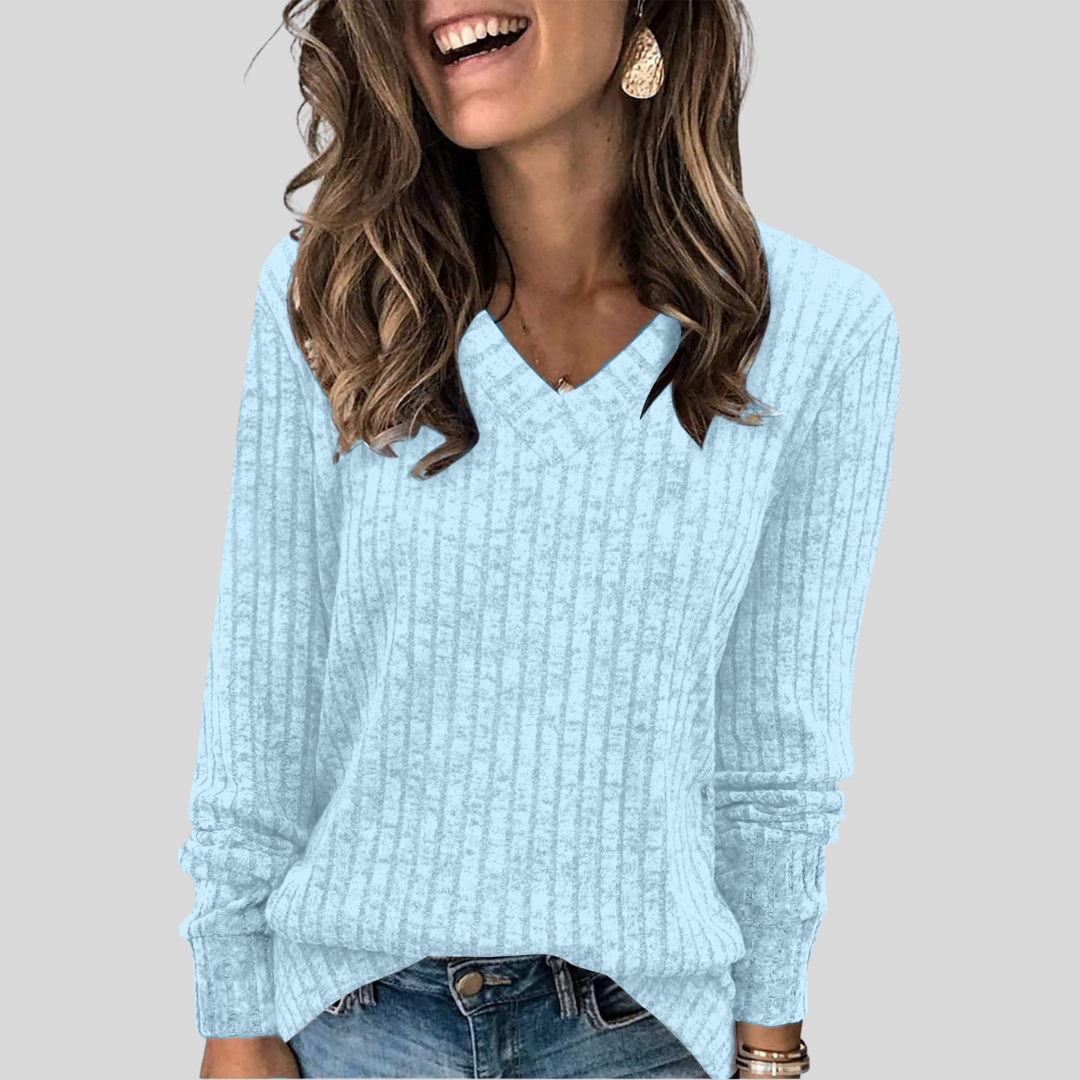 Deri | Pull Long à Col V Confortable