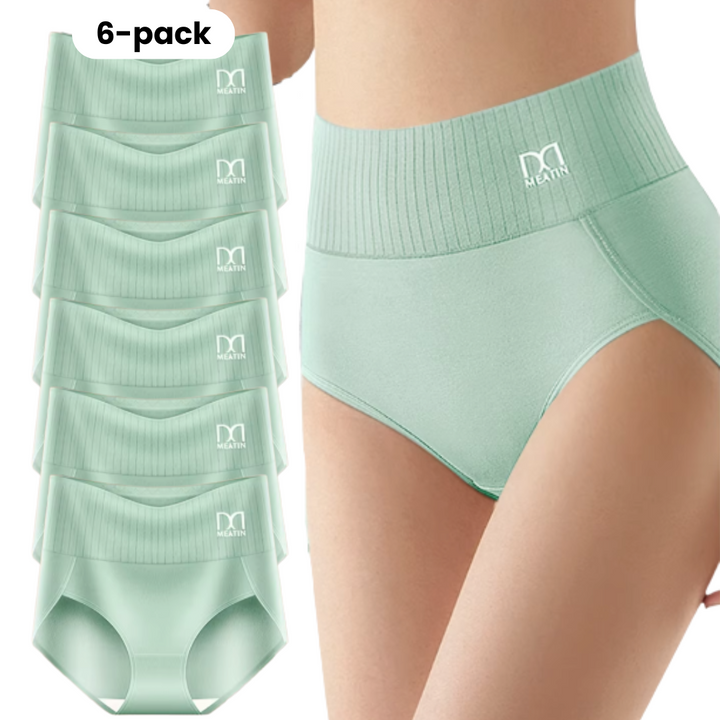 Lot de 6 culottes hautes respirantes et confortables avec maintien abdominal