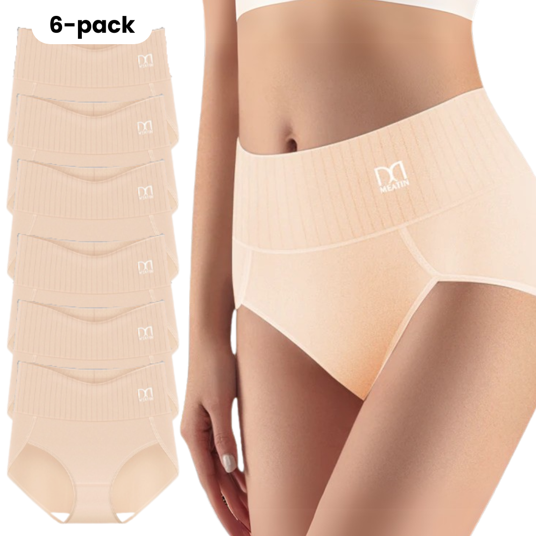 Lot de 6 culottes hautes respirantes et confortables avec maintien abdominal