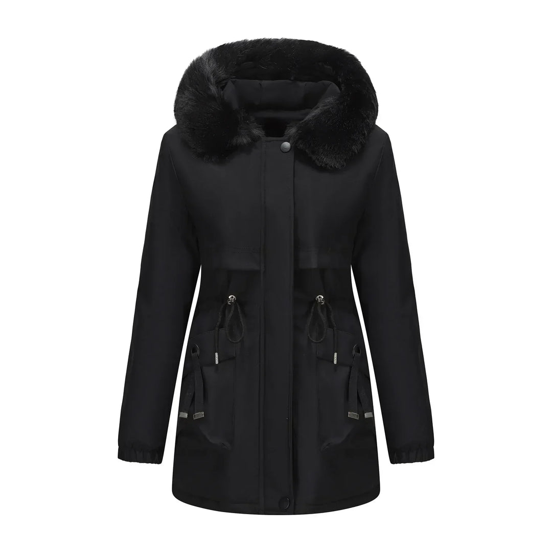 Grâce | Parka d'hiver élégante avec bord en fourrure