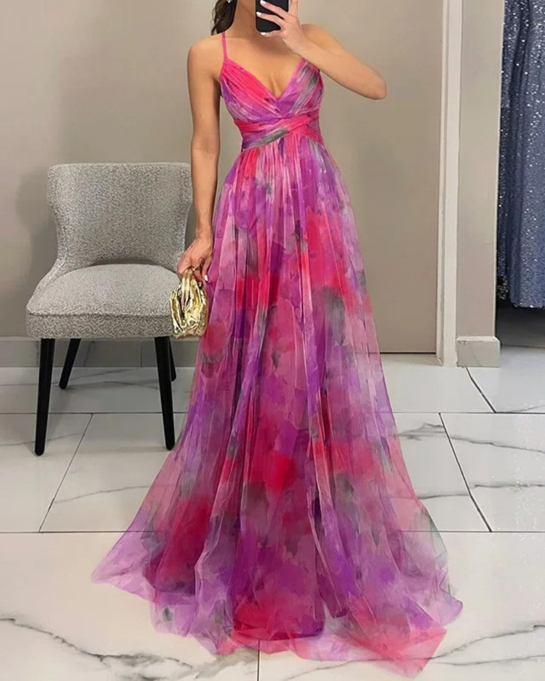 Clara | Ravissante robe longue à imprimé floral