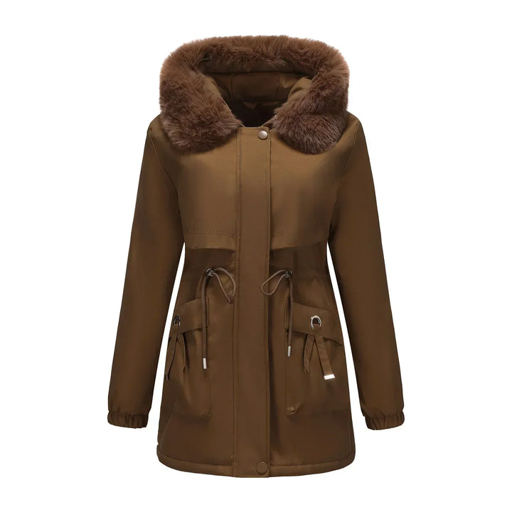 Grâce | Parka d'hiver élégante avec bord en fourrure