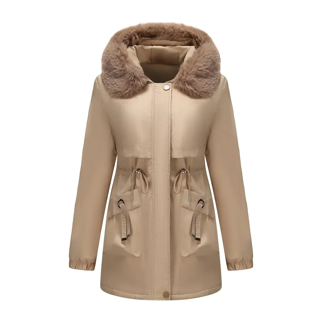 Grâce | Parka d'hiver élégante avec bord en fourrure