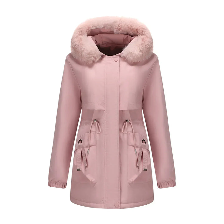 Grâce | Parka d'hiver élégante avec bord en fourrure