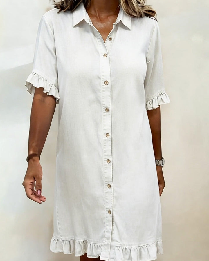 Maison Delorme® | Robe en Denim Confortable à Fronces Flatteuses