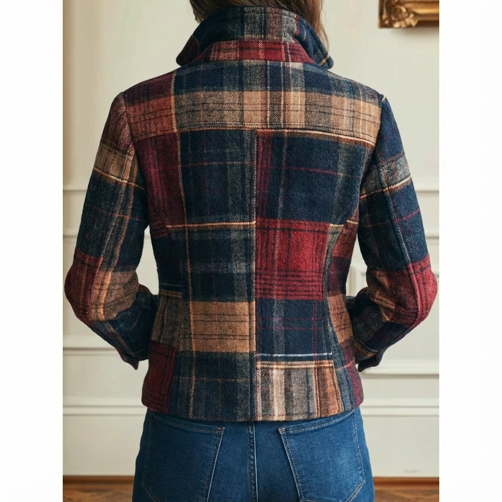 Cloé | Veste à Carreaux Classique
