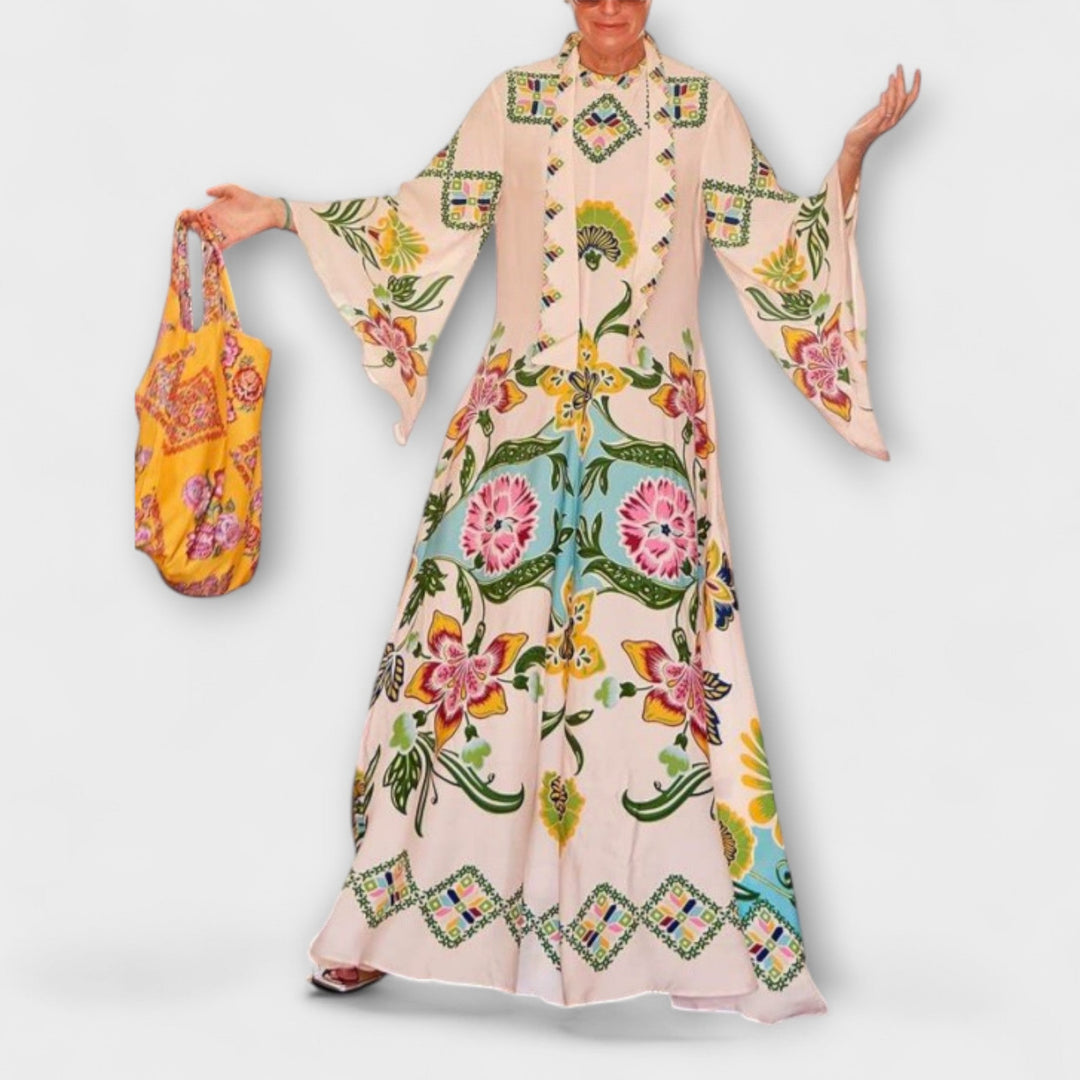 Lisa - Robe Maxi Élégante avec Imprimé Floral et Design Fluide