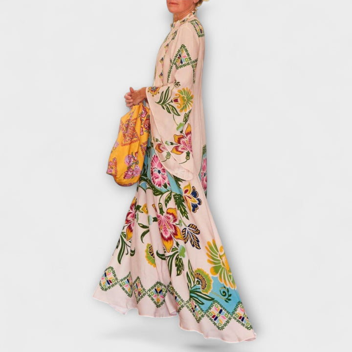 Lisa - Robe Maxi Élégante avec Imprimé Floral et Design Fluide